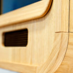 Close up detail of carved oak Luxury Photo Booth